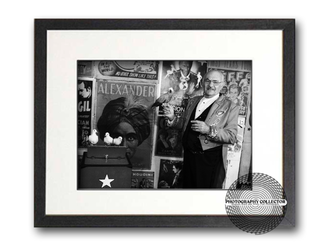 Trick Trunk - Magician Dick Johnson, 3 Doves and A Parrot (Print To Order) Framed - Photograph© Nicholas A Price All Rights Reserved