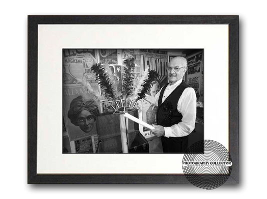 Trick Trunk - Magician Dick Johnson and Feathers (Print To Order) Framed- Photograph© Nicholas A Price All Rights Reserved