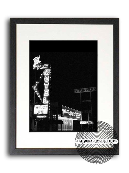 Vintage Vegas - THE HIGH HAT REGENCY NEON NIGHT (Print To Order) - Framed Photograph© Nicholas A Price All Rights Reserved.