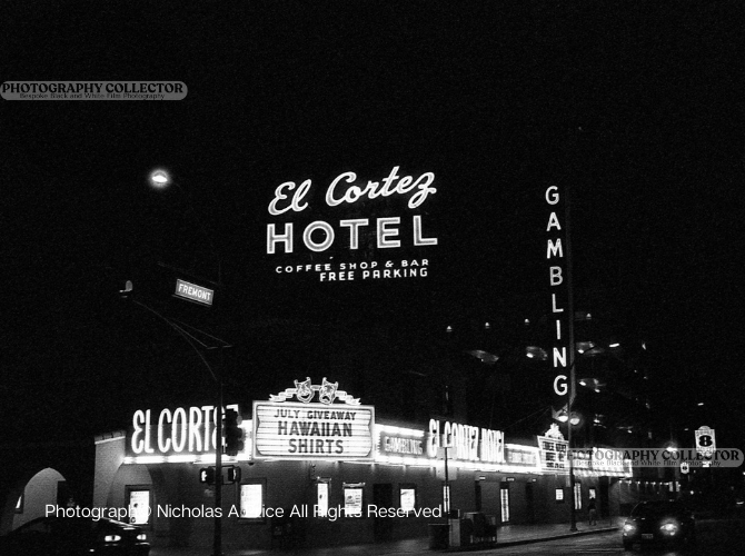 Vintage Vegas - EL CORTEZ HOTEL NEON NIGHT (Print To Order) - Unframed Photograph© Nicholas A Price All Rights Reserved.